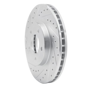 Buick Rendezvous Brake Rotor (1) - Front Left - R1 Concepts - Drilled & Slotted - Silver - `01-`07